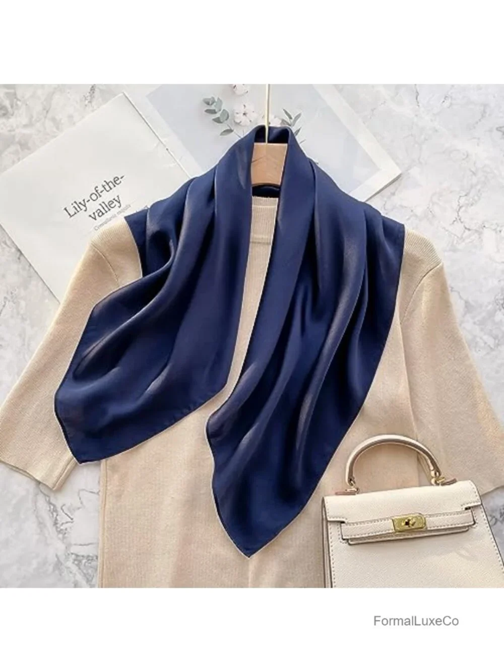 100% Pure Mulberry Silk Square Scarf 26